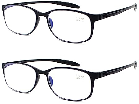 Mcoorn Lesebrille Leicht Für Herren Entspiegelt Mit Etui, Lesehilfe Groß Blaulichtfilter Stabil Flexibel Dioptrien +2,50