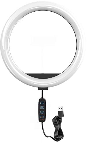 LED Ring Light 14 360 Photo Booth Accessories,for Live Streaming & YouTube Video, Dimmable Desk Makeup Ring Light for Photography, Shooting with 3 Light Modes & 10 Brightness Level