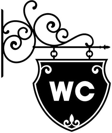 Vintage WC Toilet De Salle De Bain Porte Mural Autocollant Decoration Decoration en Vinyle Décor De Maison Décalcomanies Étanches Signe De Toilette Stickers Muraux