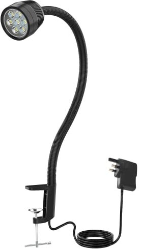 Led Work Light,14W Tools Clamp Lamp, IP65 Water Proof Flexible Gooseneck Lamp 1400 Lumens for Lathe Milling, Drill Press, Industrial Lighting [Energy Class A+++]