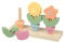 Orange Tree Toys Wooden Flower Pots - Garden Building Stacking Cups, Activity & Educational Toys for 1 Year Old Toddlers (Spring Garden)