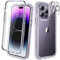 Diaclara Designed for iPhone 14 Pro Max Case, Full Body Rugged Case with Built-in Touch Sensitive Protector, with Camera Lens Protector for iPhone 14 Pro Max 6.7 (Clear)