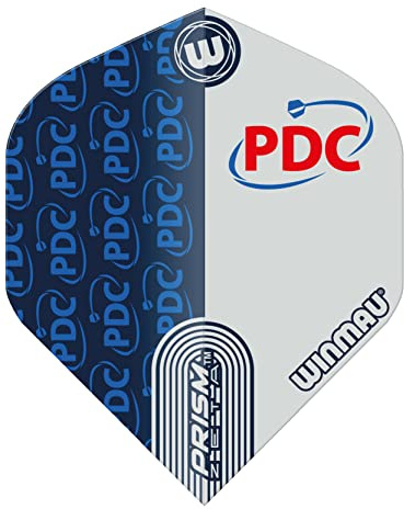 WINMAU Prism Zeta PDC Blue & White Dart Flights - 1 set per pack (3 flights in total)