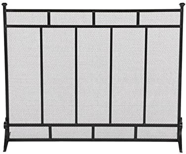 PEVSCO Funkenschutz Kamingitter, vertikales Gitter, dekoratives Eisengeflecht, Kamingitter, große, solide Kaminabdeckung Kaminzubehör (Color : 01)