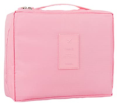 Lovskoo Make-up-Tasche, wasserdicht, große Kapazität, Kulturbeutel für Damen, Reisezubehör, Reisezubehör für Kosmetik, beste Geschenke für Menschen, die reisen, Pink, Wasserdichte Aufbewahrungstasche