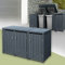 ML-Design Box pour 3 Poubelles, 240L, 200x80x116,3 cm, en Acier, Anthracite, Résistant aux Intempéries, Habillage de Poubelle avec Couvercle Rabattable/3 Portes, Conteneur Abri Hangar Cache-Poubelle