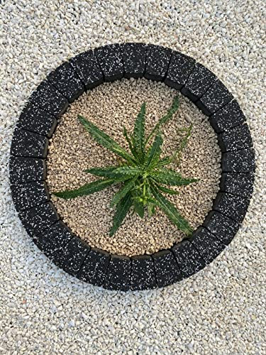 78 cm Garden Stones Circle Tree Surrounding Granite Bricks Plant Flowers Ring Lawn Grass Border Edging Decorative Concrete Stones Fountain Statue Bird Feeder Base Surround black Slabs