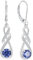 FJ Damen Ohrringe Unendlichkeit Infinity 925 Sterling Silber Hängend Ohrringe Tansanit Dezember Geburtsstein Ohrringe Schmuck Geschenke für Damen Frauen Mutter Freundin Mama