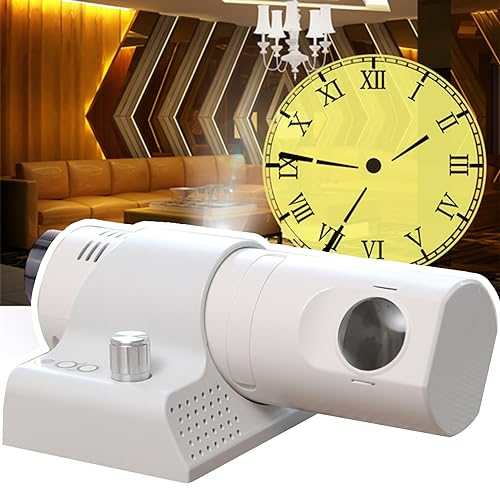 ExoticaBlend LED-Projektion, Römische Uhr, Bunte Projektion, Analoge Uhr, um 180 Grad Drehbar, mit Fernbedienung, Arabien-Zahl und Rom-Zeiger, Kostenloser Austausch,White