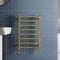 Solaro® 800 x 500mm Square Bar Straight Heated Towel Rail Radiator Modern Central Heating Bathroom Warmer Wall Mounted Ladder Rad, Brushed Brass