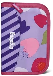 ergobag Federmäppchen Set 22-teilig, Lyra Buntstifte, Stundenplan-Fach, Kleingeld Fach, Lineal BlütenzauBär - Lila
