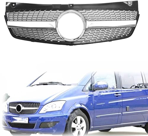 BMIXX Doppellamellen-Frontstoßstange, Nieren-Doppelgitter, Grill-Ersatz, für Benz W639 Viano/Vito 2011-2014