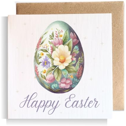 Second Ave Flower Easter Egg Square Card Greeting Card for Her