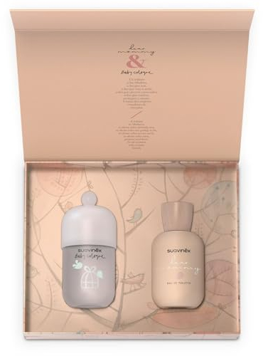 Suavinex, Estuche de Colonias para Bebé y Mamá, Incluye Colonia para Bebés Baby Cologne Clásica 100 ml + Colonia para Mujer Dear Mommy 100 ml, Ideal para Regalar, Frescas y Delicadas, con Vaporizador