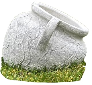 FABRIQ Pot de fleurs pour l'extérieur - Vase à fleurs endommagé - Style classique - Silencieux - Pour l'extérieur - En pierre - Gris - 11 kg - 3 l