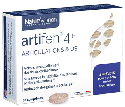 NaturAvignon Artifen 4+ | complement alimentaire articulation, os, cartilage, tendons | complexe articulaire Harpagophytum + chondroitine glucosamine + Manganese + Boswellia | 4 brevets | 60 comprimés