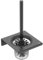 Ideal Standard BD593XG Alu+ WC-Bürstengarnitur, Toilettenbürste Klobürste WC Bürste, Wandmontage, Halter aus Glas, Schwarz (Silk Black)