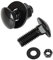 Kit de boulons de chariot 3/8-16 x 1-1/2 pouces, vis en acier inoxydable 304 avec écrous hexagonaux et rondelles plates, col carré à tête ronde, filetage complet, finition noire, 8