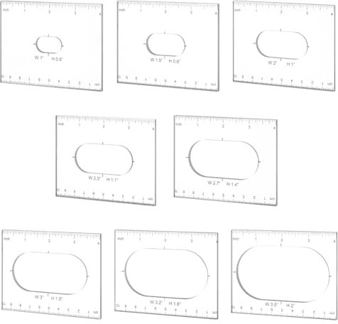 PH PandaHall 8er-Pack Oval Inlay Template Set, Router Schablone Acryl Router Jig Vorlage Router Schablonen Zeichnung Skala Lineal Messwerkzeug für Holzbearbeitung Zeichnung, Schule Büro Haus