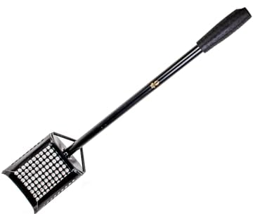 Pala Setaccio Sand Scoop Black Ada Extended Mare Spiaggia con Manico Lungo Metal Detector in Acciaio Misura Totale 720mm Peso 650gr.