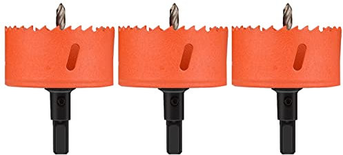 Scie cloche bimétallique HSS, scies cloches, 3 pièces Scie cloche bimétallique HSS Diamètre 53-70 mm Convient aux planches de bois, aux tôles souples, aux cloisons sèches et au plastique(Diameter 70mm