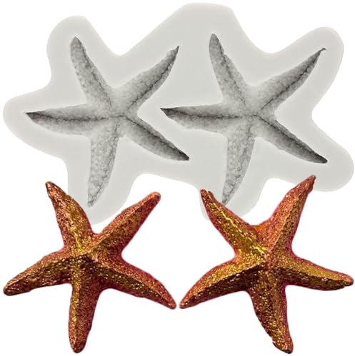 MINFEIDMS Moules en silicone en forme d'étoile de mer pour décoration de gâteaux, cupcakes, bonbons, chocolat, résine, pâte à sucre, argile polymère