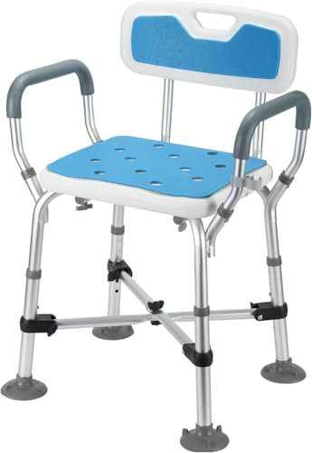 MIAOMI Duschsitz für Senioren, Duschhocker mit Rückenlehne, Duschbank, behindertengerechte Badewannen-Duschsitze, Rutschfester Duschsitz, Verstellbarer Badehocker