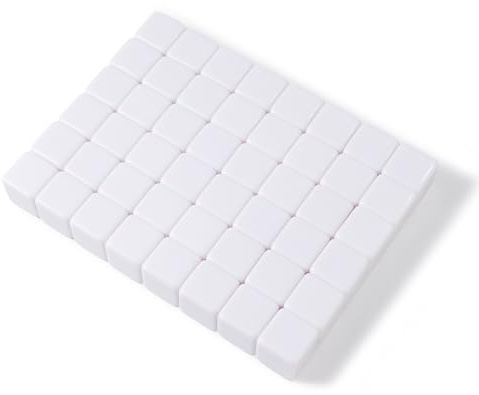 50-Piece 16mm personalizzabile in bianco gioco da tavolo dadi, Bianco | confezione da 50 dadi bianchi personalizzabili per giochi da tavolo, ordinamento, conteggio, attività matematiche, pezzi