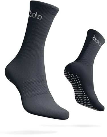 Bala Hohe Socken mit Griffen, klassisch, rutschfest, hohe Socken für Yoga, Pilates, Barre und Heimtraining, leicht
