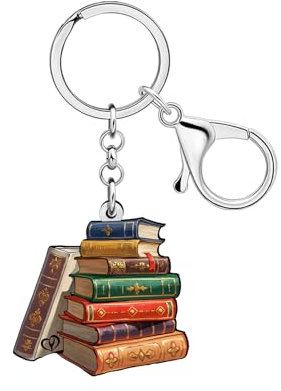 WEVENI Porte-clés livre en acrylique Cadeaux pour lecteurs et amoureux des livres Accessoires pour sacs à main de femmes et de filles (Multiples)