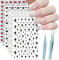 18 Sheets Nail Sticker Set, Self Adhesive Nail Stickers With Hearts & Stars, Decals Self-Adhesive Holographic Star Heart nail Supplies for Women and Girls