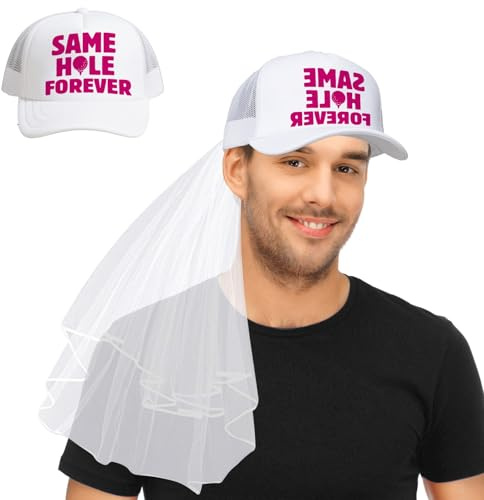 PANMAY 2Pcs JGA MäNner Accessoires Junggesellenabschied Männer Junggesellenabschied Lustiger Hut Schleier JGA Deko Herren Zubehör Fotorequisiten Party Hochzeit