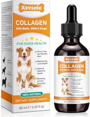 herlosfeel 60 Ml FlüSsiges Kollagen Hund,Collagen FüR Hunde,Gelenk- & Knochenschutz FüR Hunde,GläNzendes Fell Und Gesunde Haut,Optimale Verdauungsgesundheit,StäRkung Der Allgemeinen ImmunitäT for Dog