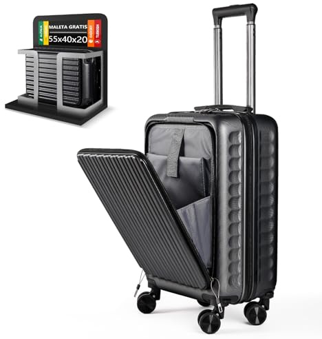 ARTREE Maleta de Cabina 52x35x20cm,ABS Material Trolley Rígida Expandible, con Ruedas giratorias Desmontables,Cerradura combinación,Ideal como Equipaje de Mano para Iberia, Vueling o Easyjet
