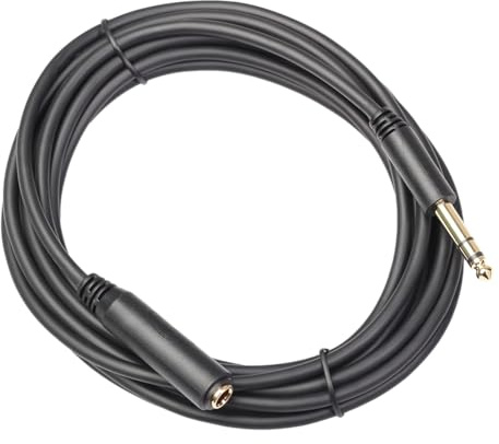 NONDK 1/4 TRS 6.35MM Male to 6.35MM Female Stereo Extension Cable Gold Plated Headphone Extension Cable Cord 180cm