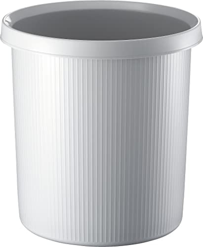 helit H6105782 – L'objet de Corbeille à papier Linear, avec bandes Structure, 18 l, gris