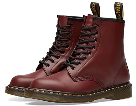 Dr. Martens 1460 Smooth, Stivali Unisex - Adulto, Rosso (Cherry Red), 44 EU