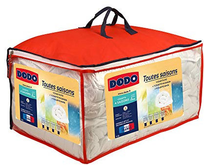 DODO | Couette Ultra Douce 220x240 | pour lit 2 Personnes | Couette 4 Saisons | Toucher Peau de Pêche et Ultra Gonflante | Fabriqué en France | Lavable en Machine à 40°c