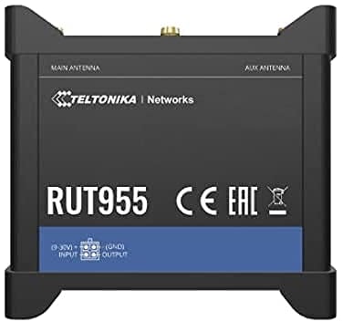 Teltonika W03660 Modelo RUT955 4G/LTE, Dual Sim, Sistema de navegación Global por satélite, Compatible con Teltonika Remote Management System; para Uso con AT&T, Verizon y T-Mobile