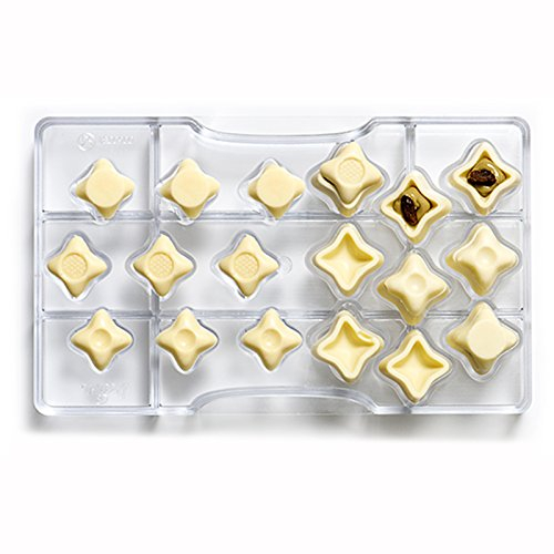 Decora 0050081 Stampo Professionale Cioccolatino Fantasia, 18 cavità, 25-30 x h 5 Mm, In Policarbonato, Ideale per Realizzare Cioccolatini Lucidi e Croccanti, Design Professionale, Made in Italy
