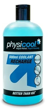 Physicool Bandage Recharge Coolant Bottle 500mL, Use on Small & Large Wraps, up to 7 Recharges a Bottle, Aids Reduction in Muscle Soreness & Swelling