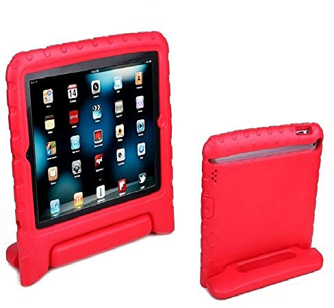 Aken Multi Function Child/Shock Proof Kids Cover Case with Stand/Handle for Apple iPad 2nd / 3rd / 4th Generation Tablet (iPad 2/3/4, Red)
