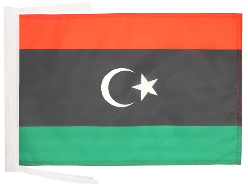 AZ FLAG Flagge Libyen 45x30 cm Fahne Libyen Polyester 100D Kordeln