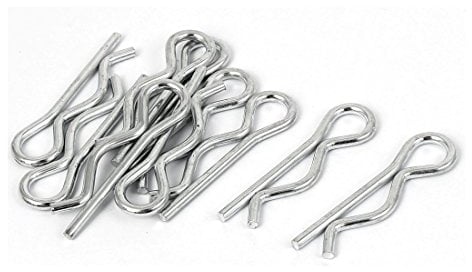 sourcing map 10 Stück Federschloss Metall Splint Haarnadel Silber Ton 2.5 x 45 mm