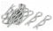 sourcing map 10 Stück Federschloss Metall Splint Haarnadel Silber Ton 2.5 x 45 mm