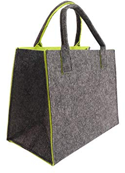 CB Home & Style Filztasche Einkaufstasche Tasche Shopper ca. 35 x 20 x 28 cm (Antrahzit-Grün)