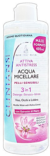 acqua micellare anti stress 3 in 1 per pelle sensibile 400 ml