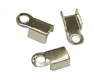 Perlin 100 Endkappen Verschluss 6mm Ende Verschlüsse Endstück für Ketten-Verschluß mit Öse Endkappen mit Leder Kunststoff Gummiband Draht Klemme M19