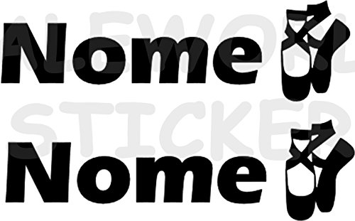 AWS 2 Sticker SPORT mit Namen Personalisierte H 2 cm Tanz Tanzschuhe Ohne Hintergrund Paar Stickers Tuning mit Logo Sport Vinyl Wasserdicht Fahrrad Motorrad Fahrrad Helm Custom Name, Schwarz