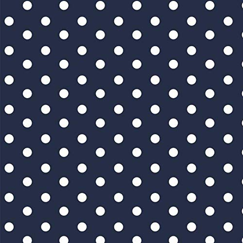 babrause® Baumwollstoff Punkte Navy Blau Webware Meterware Popeline OEKOTEX 150cm breit - Ab 0,5 Meter